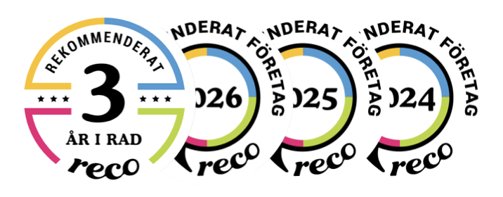 Rekommenderat på Reco 3 år i rad